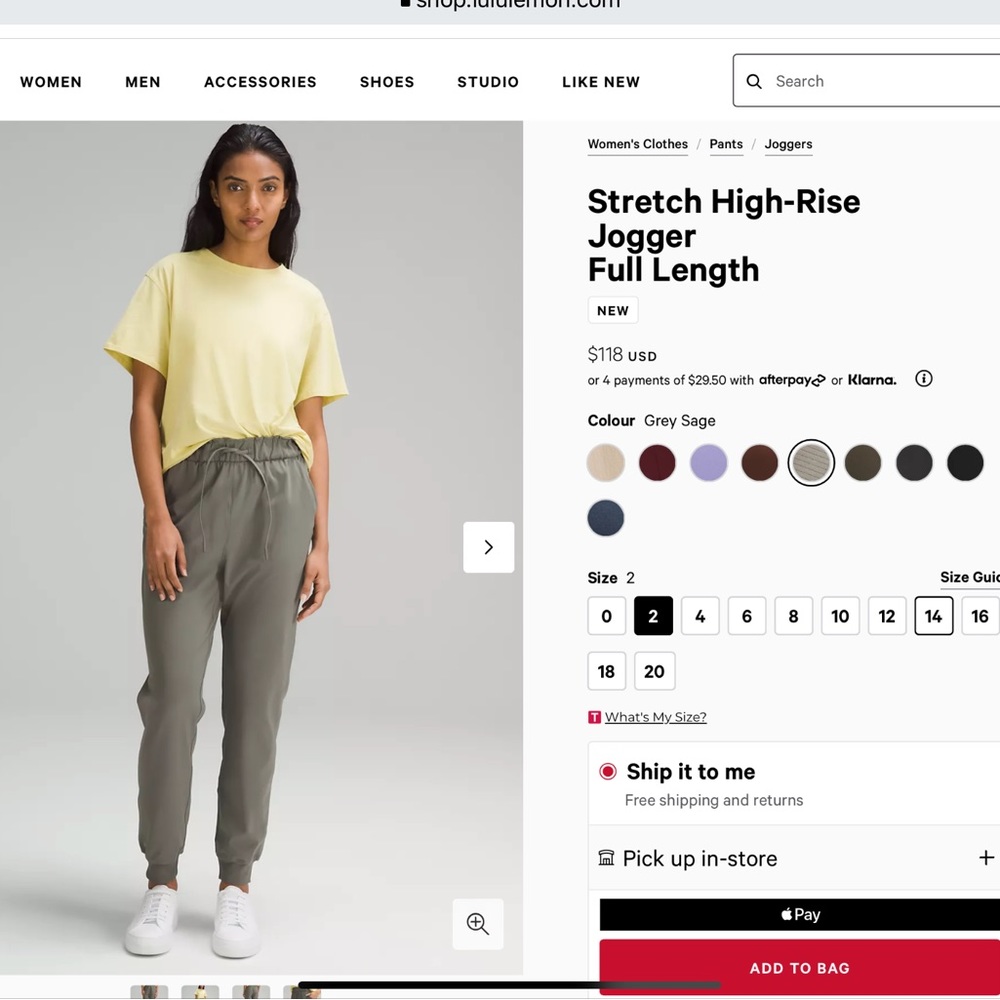Lululemon Joggers - Size 2, Brand New